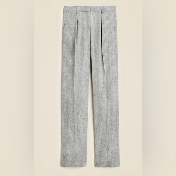 J. Crew Portia Pants in herringbone linen blend - Picture 4 of 7